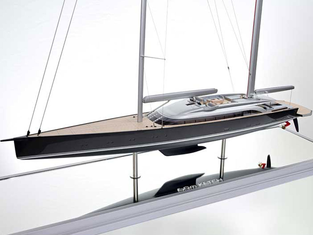 maquette Ketch 60m Philippe Briand Monaco Yacht Show 2022